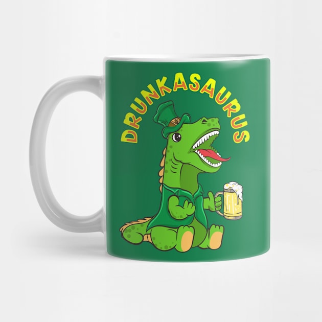 St Patricks Day Drunkasaurus T Rex Beer by E